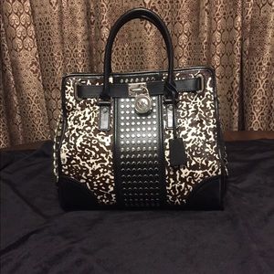 Michael Kors rare leather & cowhide handbag